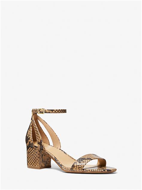 michael kors cardi sandal|Cardi Flex Snake Embossed Leather Sandal .